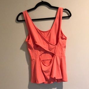 Express cut out back peplum shirt